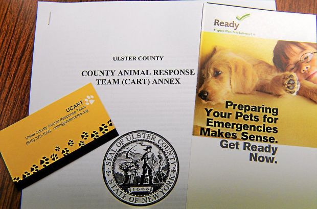 A pamphlet and information about the Ulster County Animal Response Team. (Tania Barricklo/Daily Freeman)