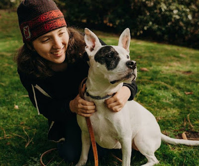 Sky Sobol pictured with her dog.