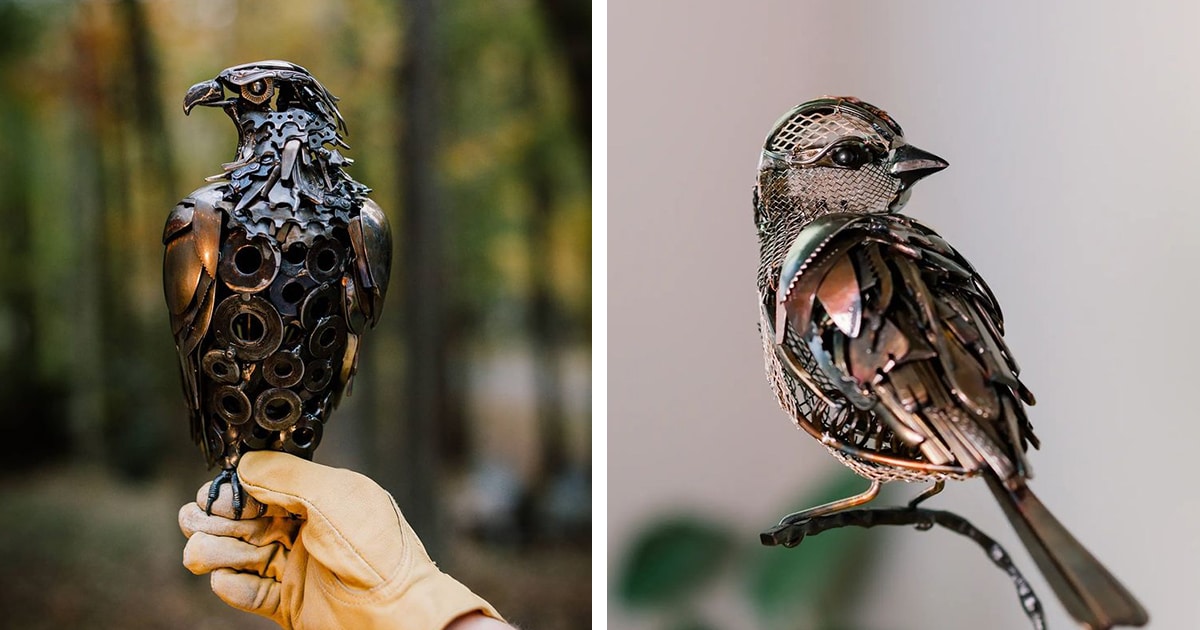 Artist Transforms Pieces of Scrap Metal Into Animal Sculptures