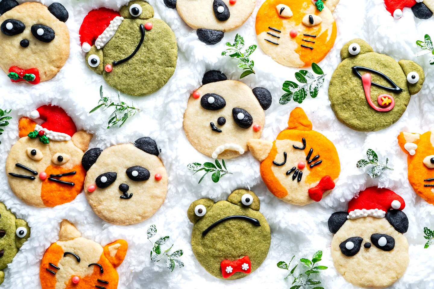 A recipe from Kim-Joy for shortbread cookie pandas, cats and frogs
