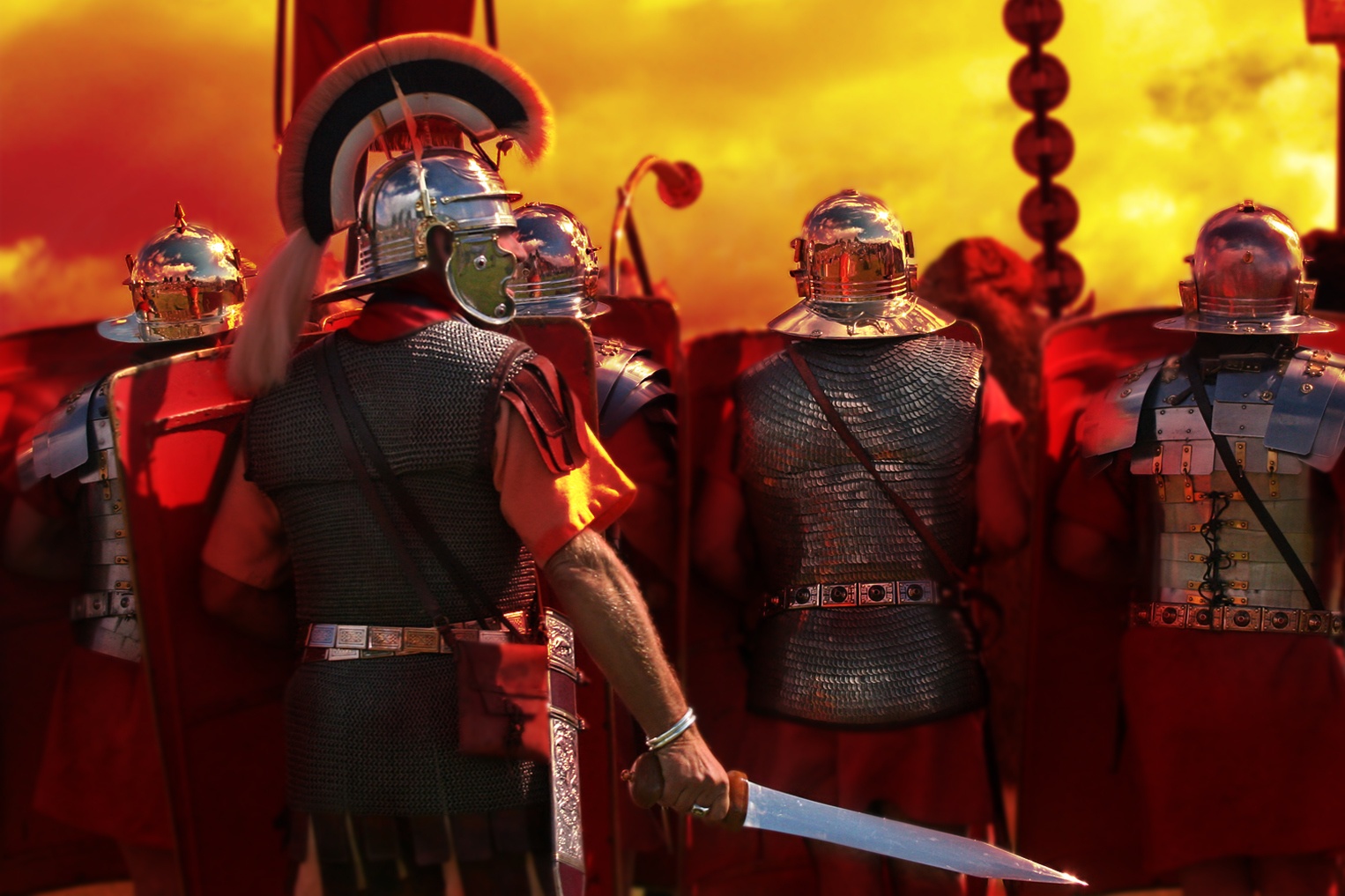A Roman centurion and his troops