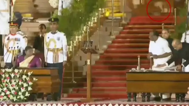 Leopard-like animal spotted at Rashtrapati Bhavan during oath-taking ceremony; watch